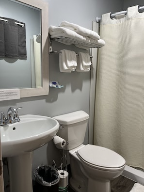 Chambre Double Confort pour 1 personne | Salle de bain | Douche, douche à « effet pluie », articles de toilette gratuits