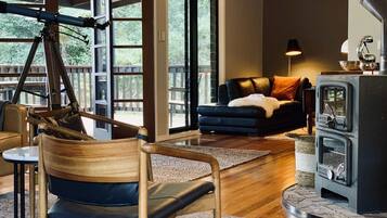 Fireplace, books
