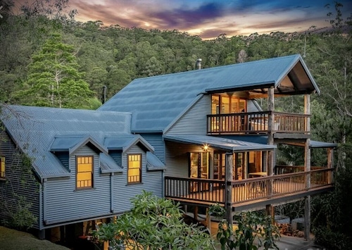 Stunning views and total privacy. Summer pool and winter fire.