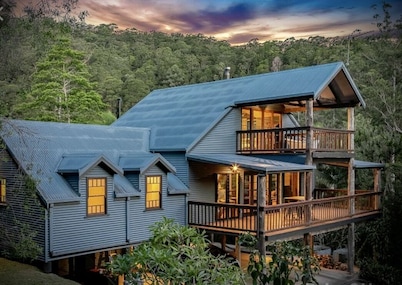 Stunning views and total privacy. Summer pool and winter fire.