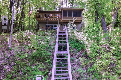 Lakefront Cabin w/ Private Dock, Kayaks + Firepit