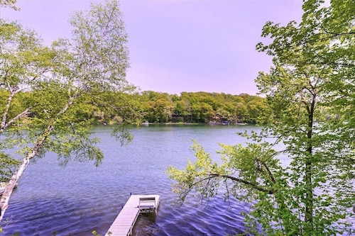 Lakefront Cabin w/ Private Dock, Kayaks + Firepit
