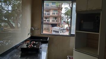 Microwave, dining tables