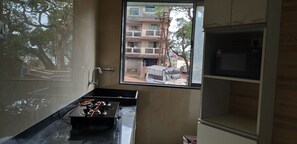 Microwave, dining tables