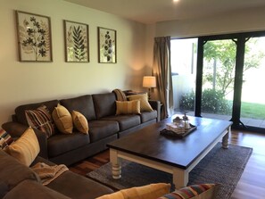 Smart TV, DVD player, books, video library