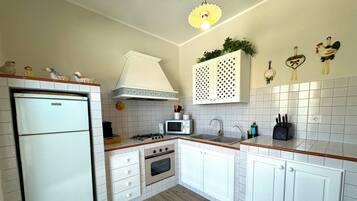 KĂŒhlschrank, Ofen, Herdplatte, Wasserkocher mit Kaffee-/Teezubehör