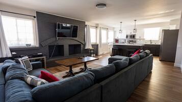 Smart TV, foosball, books