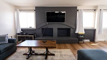 Smart TV, foosball, books