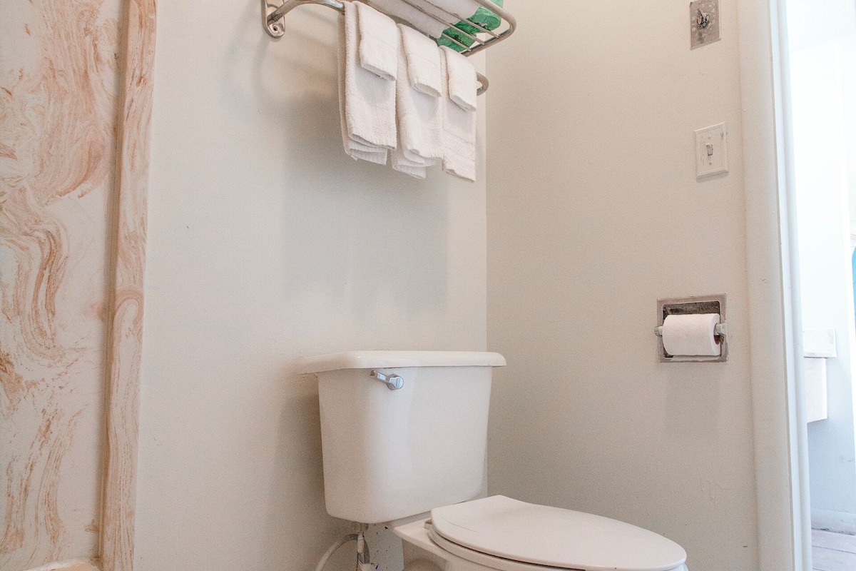 Free toiletries, hair dryer, towels