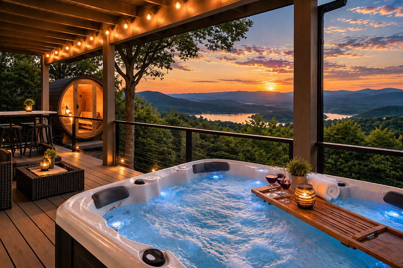 Bañera de hidromasaje al aire libre