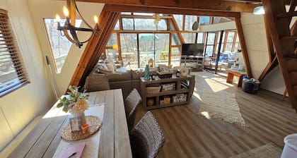 Lakefront A-Frame · Hot Tub · Paddle Pontoon Boat