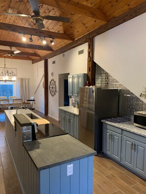 Fridge, microwave, oven, stovetop - The Barn Loft.  Streamside  living in a spacious and tastefully renovated barn (Roxbury)