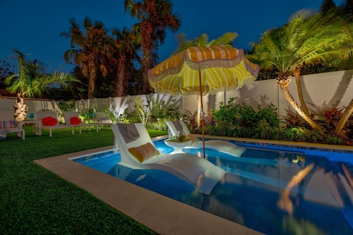 Colorful Retro Retreat | Pool + 5 Blocks to Beach