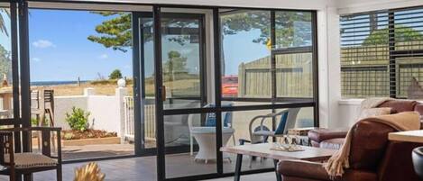 TV, books, stereo, offices