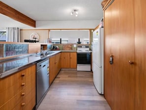 Fridge, oven, stovetop, dishwasher