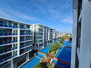Family Condo, 2 Bedrooms, 2 Bathrooms, Pool View (D604, Bldg. D, FL 6) | Balcony view - My Resort Hua Hin Water Park Bunk Bed Family Pool View (Hua Hin)