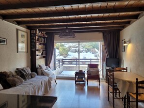 TV - Cozy studio for 4 with sunny terrace in Pra-Loup (Pra-Loup)