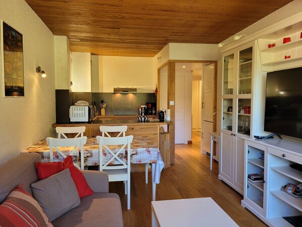 TV - Renovated apartment, 2 bedrooms, 2 bathrooms, balcony overlooking slopes (Pra-Loup)