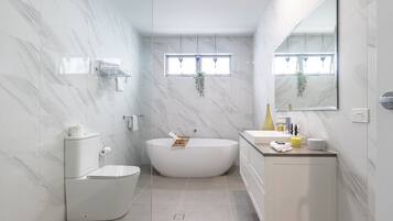 Bathtub, hair dryer