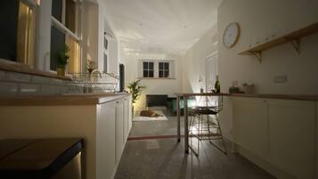 Apartment | Private kitchen | Fridge, microwave, oven, stovetop