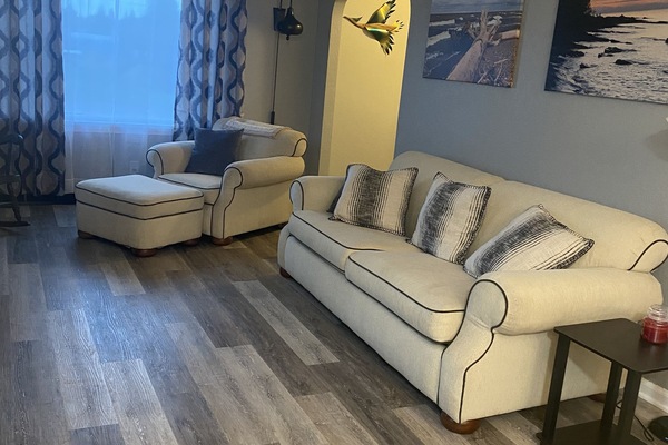 Couch offers a pull out bed