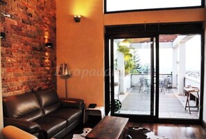 TV, fireplace - Magnificent loft with terrace and views (Viznar)