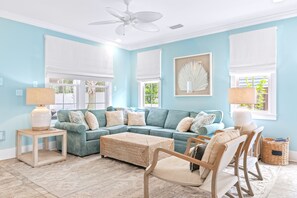 Smart TV, books, stereo