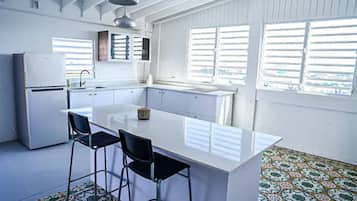 City Penthouse | Private kitchen | Fridge, stovetop, cookware/dishes/utensils