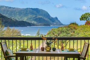 Outdoor dining - One of a Kind Luxury at Hanalei Bay Resort 4222 | Iconic Bali Hai & Ocean Views (Princeville)