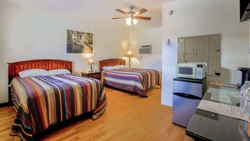 Room, 2 Double Beds, Non Smoking | Bathroom | Free toiletries, towels