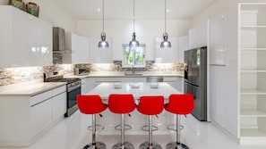 House, 4 Bedrooms | Private kitchen | Full-size fridge, microwave, stovetop, dishwasher - Modern Home and Guesthouse in a Peaceful Gated Community with a Private Swimming Poo (Cabo Velas)