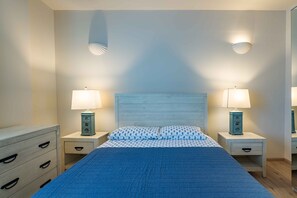 3 bedrooms, premium bedding, laptop workspace, iron/ironing board