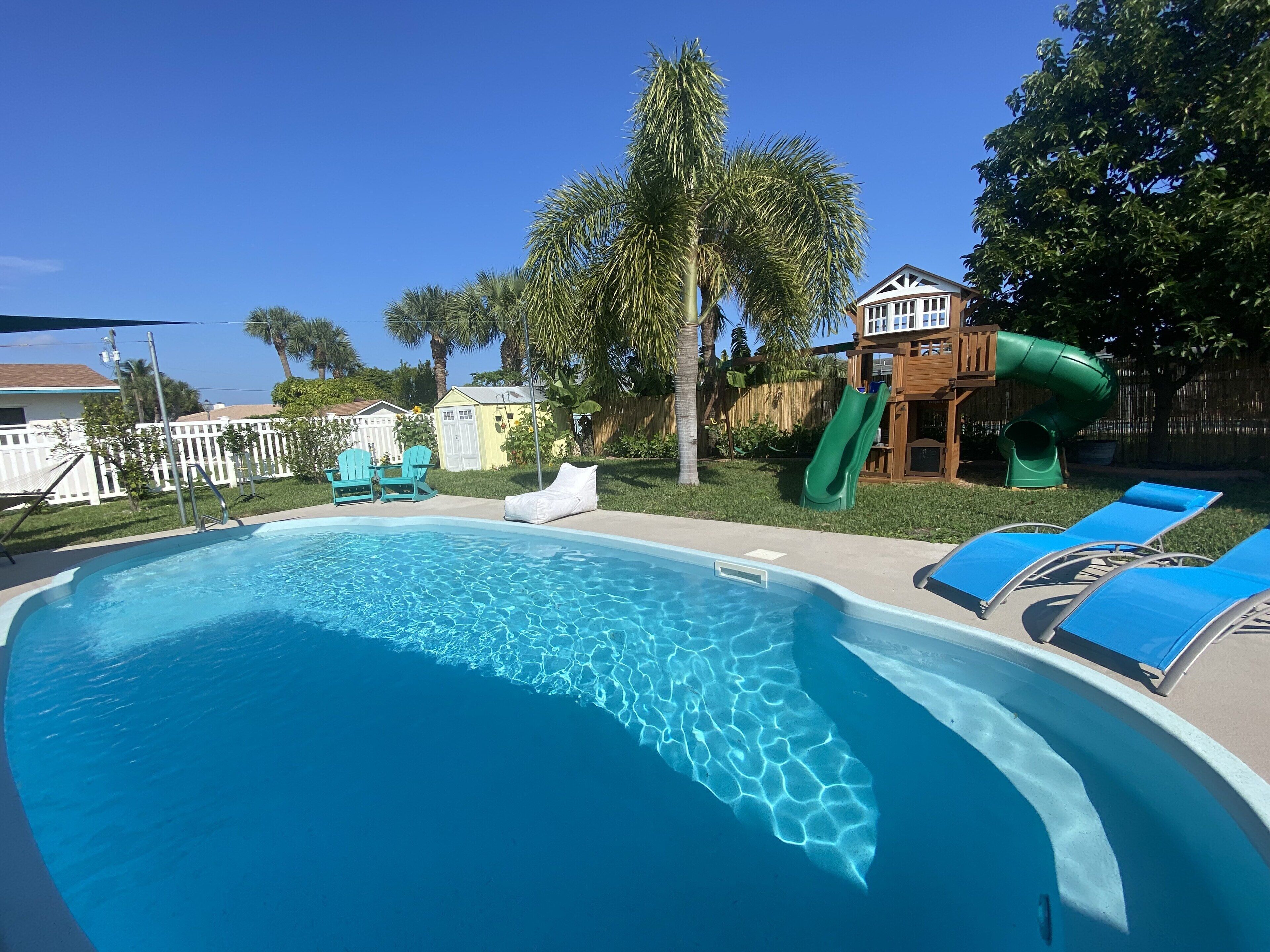 Piscine extérieure, piscine chauffée