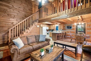 Smart TV, fireplace, video games