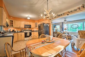 Fridge, microwave, stovetop, dishwasher - Rustic Adirondacks Home w/ Hot Tub & Lake Access! (Chestertown)