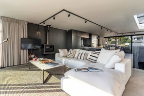 TV, fireplace, offices