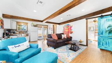 Smart TV, chimenea y libros