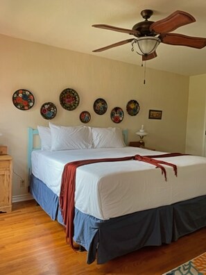 2 bedrooms, desk, iron/ironing board, travel cot
