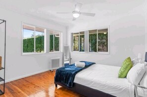 3 bedrooms, iron/ironing board, travel cot, WiFi