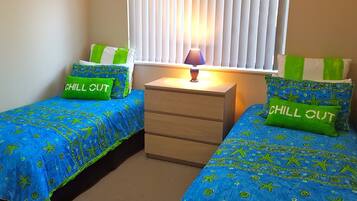 3 bedrooms, iron/ironing board, bed sheets