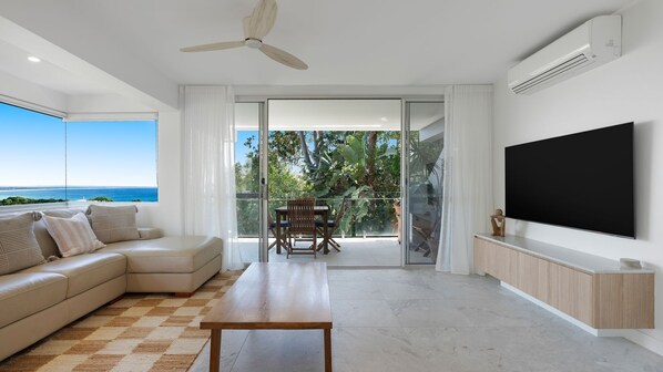 TV, DVD player, stereo