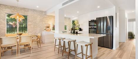 Microwave, oven, stovetop, dishwasher