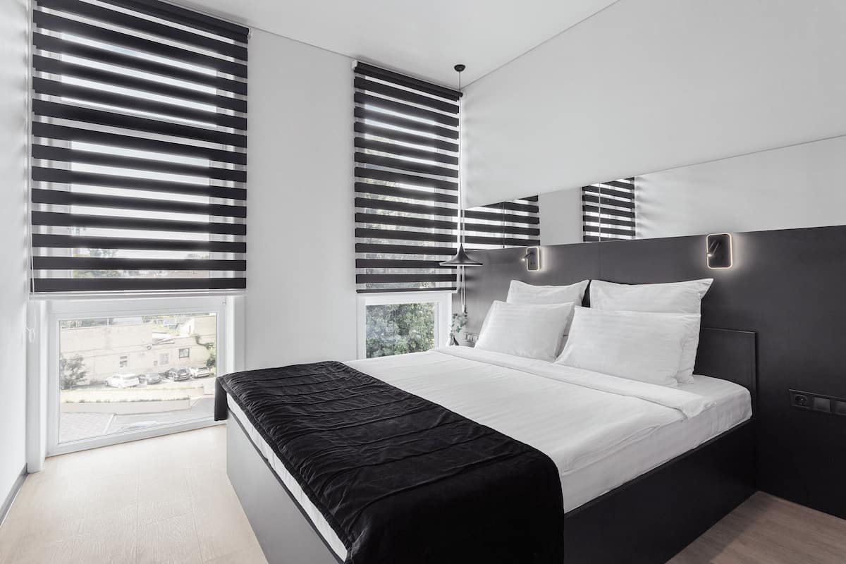 In-room safe, desk, laptop workspace, blackout drapes