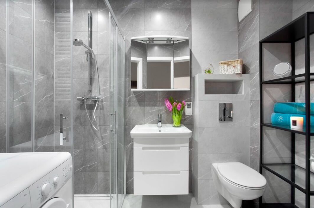 Deluxe Apartment | Bathroom | Shower, hair dryer, towels, soap