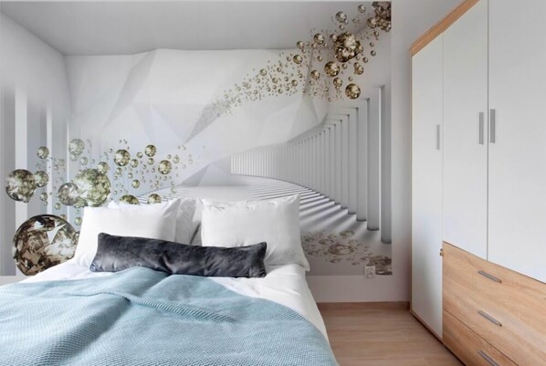 Departamento Deluxe | 1 habitación, tabla de planchar con plancha, wifi gratis y ropa de cama