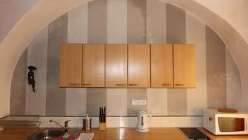 Apartment | Private kitchen | Fridge, microwave, oven, stovetop
