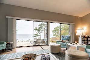 Smart TV, chimenea y libros