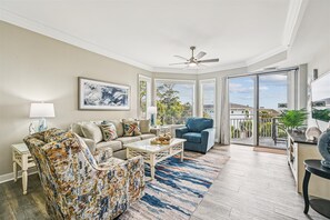 TV, DVD player, smart speakers, stereo