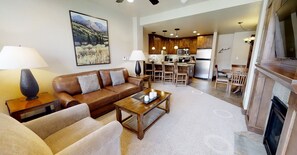 Smart TV, fireplace, video games, ping pong