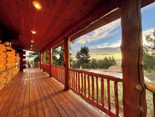 Custom log cabin tucked away in private forest